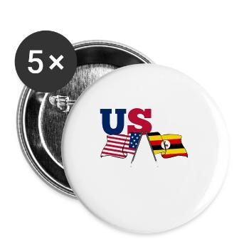 Uganda - Buttons large 2.2''/56 mm (5-pack) - white - Front