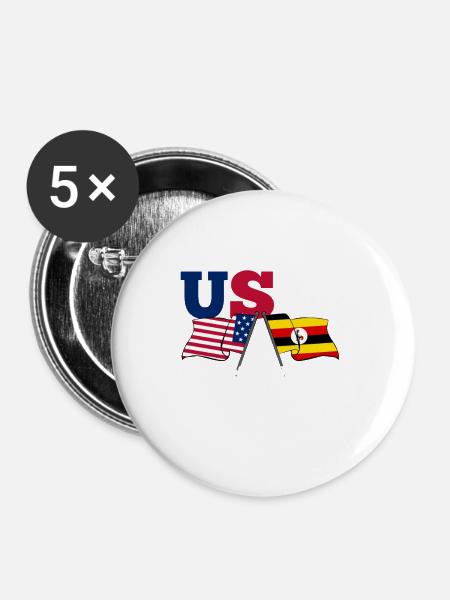 Uganda - Buttons groß 56 mm (5er Pack) - Weiß