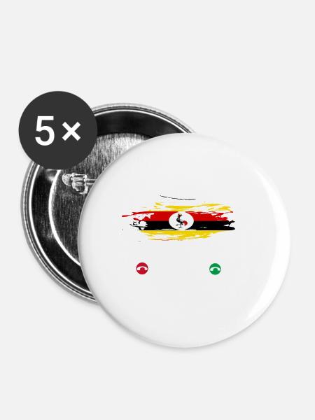 Uganda - Buttons groß 56 mm (5er Pack) - Weiß