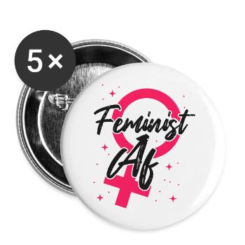 Feminist Feminist Af - Buttons groß 56 mm (5er Pack) - Weiß - Vorne