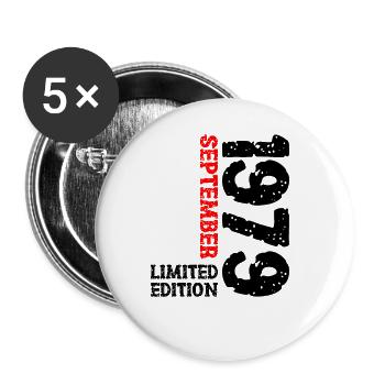 1979 September Limited Edition 44th Birthday Decoration - Buttons large 2.2''/56 mm (5-pack) - white - Front