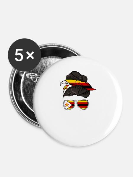 Simbabwe - Buttons groß 56 mm (5er Pack) - Weiß