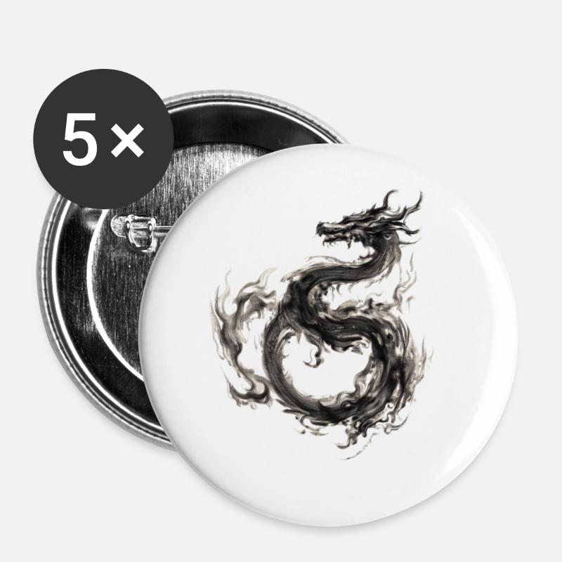 Dragon - Buttons large 2.2''/56 mm (5-pack) - white