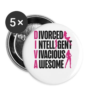 Happy Divorce Party Divorced - Buttons large 2.2''/56 mm (5-pack) - white - Front