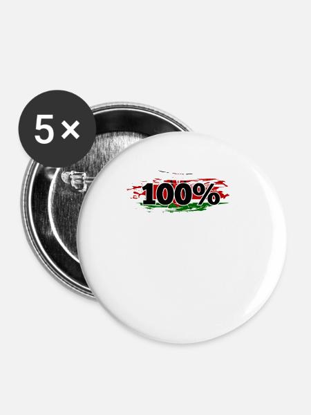 Kenia - Buttons groß 56 mm (5er Pack) - Weiß