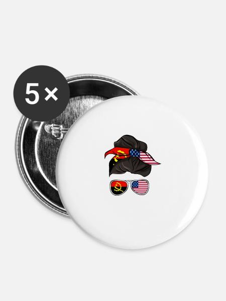 Angola - Buttons groß 56 mm (5er Pack) - Weiß
