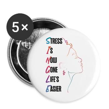 Happy Divorce Party Stress Is Now - Buttons large 2.2''/56 mm (5-pack) - white - Front