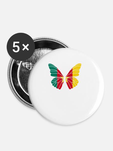 Kamerun - Buttons groß 56 mm (5er Pack) - Weiß