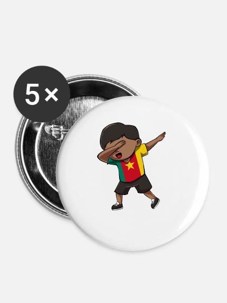 Kamerun - Buttons groß 56 mm (5er Pack) - Weiß