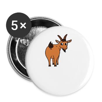 Juste un garçon qui aime les chèvres - Lot de 5 grands badges (56 mm) - blanc - Devant