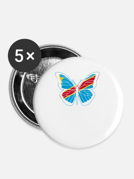 Kongo - Buttons groß 56 mm (5er Pack) - Weiß