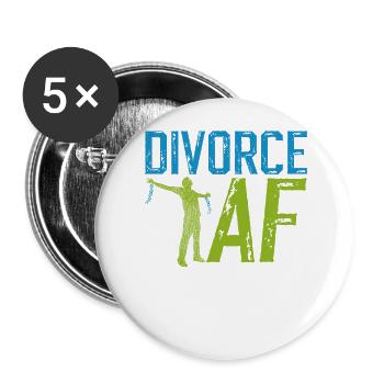 Happy Divorce Party Divorce Af - Buttons large 2.2''/56 mm (5-pack) - white - Front