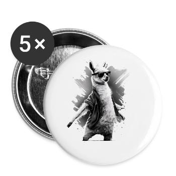 Dancing Llama Llamas Alpaca Animal Gift Idea - Buttons large 2.2''/56 mm (5-pack) - white - Front