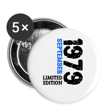 1979 September Limited Edition 44th Birthday Decoration - Buttons large 2.2''/56 mm (5-pack) - white - Front