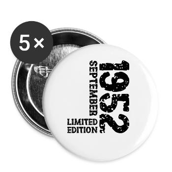 1952 Septembre Edition Limitée 71e anniversaire Déco - Lot de 5 grands badges (56 mm) - blanc - Devant