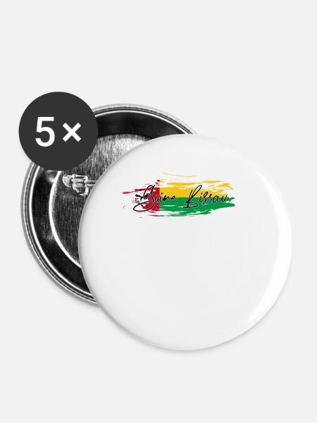 Guinea Bissau - Buttons groß 56 mm (5er Pack) - Weiß
