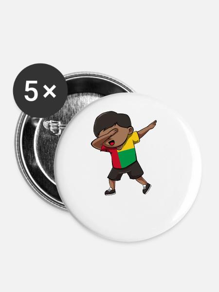 Guinea Bissau - Buttons groß 56 mm (5er Pack) - Weiß