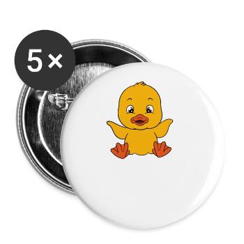 Drôle de canard Canards mignons - Lot de 5 grands badges (56 mm) - blanc - Devant