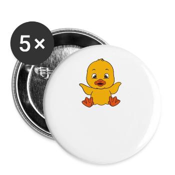 Drôle de canard Canards mignons - Lot de 5 grands badges (56 mm) - blanc - Devant