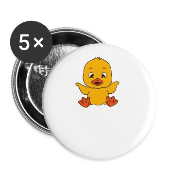 Drôle de canard Canards mignons - Lot de 5 grands badges (56 mm) - blanc - Devant