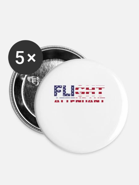 Flugbegleiter Papa Stewardess Flugbegleiter - Buttons groß 56 mm (5er Pack) - Weiß