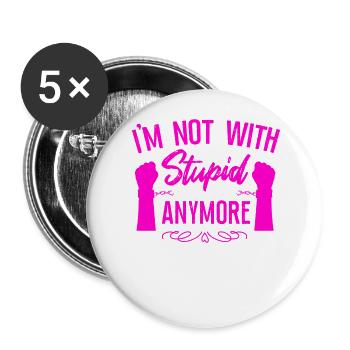 Happy Divorce Party I'm Not With - Buttons groß 56 mm (5er Pack) - Weiß - Vorne