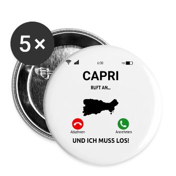 Capri Italien Mittelmeer Insel Urlaub Idee - Buttons groß 56 mm (5er Pack) - Weiß - Vorne