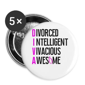 Happy Divorce Party Divorced - Buttons large 2.2''/56 mm (5-pack) - white - Front