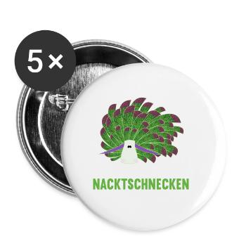 Nudibranch Nacktkiemer Nacktschnecken - Buttons groß 56 mm (5er Pack) - Weiß - Vorne