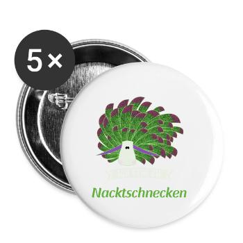 Nudibranch Nacktkiemer Nacktschnecken - Buttons groß 56 mm (5er Pack) - Weiß - Vorne