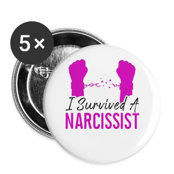 Happy Divorce Party I Survived A - Buttons large 2.2''/56 mm (5-pack) - white - Front