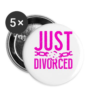 Happy Divorce Party Just Divorced - Buttons groß 56 mm (5er Pack) - Weiß - Vorne
