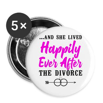 Happy Divorce Party ... And She Lived - Buttons large 2.2''/56 mm (5-pack) - white - Front