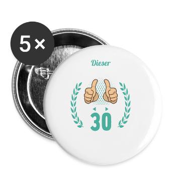Dieser Traummann ist 30 Jahre 30 Geburtstag - Buttons groß 56 mm (5er Pack) - Weiß - Vorne