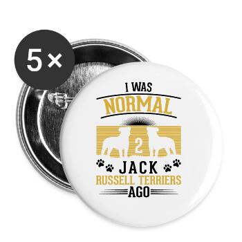 Jack Russell Terrier Gift - Buttons large 2.2''/56 mm (5-pack) - white - Front