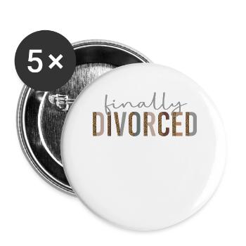 Happy Divorce Party Leopard - Buttons groß 56 mm (5er Pack) - Weiß - Vorne