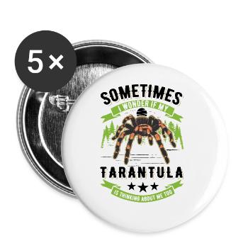 Tarantula Spider Tarantula - Buttons large 2.2''/56 mm (5-pack) - white - Front