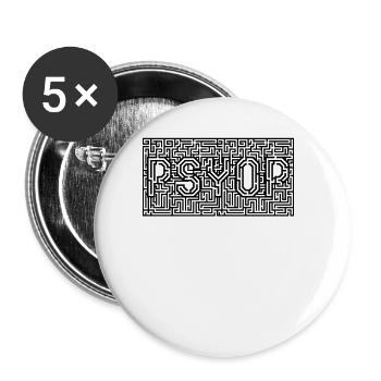Psyop Mind Maze Information Warfare Psyop - Buttons groß 56 mm (5er Pack) - Weiß - Vorne