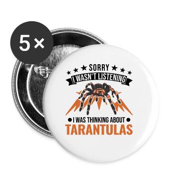 Tarantula Gift Spider Tarantula - Buttons large 2.2''/56 mm (5-pack) - white - Front