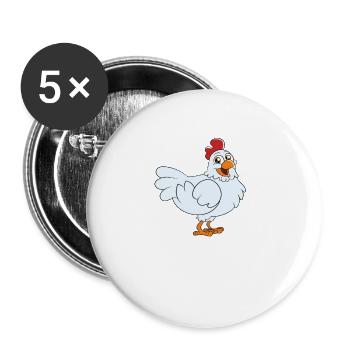 Funny Chicken Saying Chicken - Buttons large 2.2''/56 mm (5-pack) - white - Front