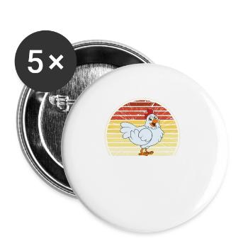 Funny Chicken Saying Chicken - Buttons large 2.2''/56 mm (5-pack) - white - Front