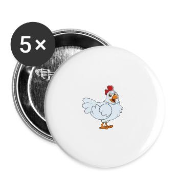 Funny Chicken Saying Chicken - Buttons large 2.2''/56 mm (5-pack) - white - Front
