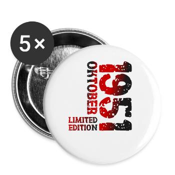 1951 Oktober Limited Edition 72. Geburtstag Deko - Buttons groß 56 mm (5er Pack) - Weiß - Vorne
