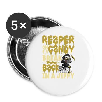 Funny Grim Reaper Lover Halloween Horror - Buttons large 2.2''/56 mm (5-pack) - white - Front