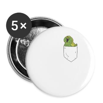 Kakapo in breast pocket - Buttons large 2.2''/56 mm (5-pack) - white - Front