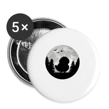 Kakapo Moon Night Parrot - Buttons large 2.2''/56 mm (5-pack) - white - Front