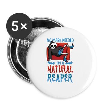 Funny Grim Reaper Lover Halloween Horror - Buttons large 2.2''/56 mm (5-pack) - white - Front