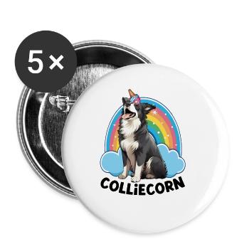 Colliecorn - Buttons large 2.2''/56 mm (5-pack) - white - Front