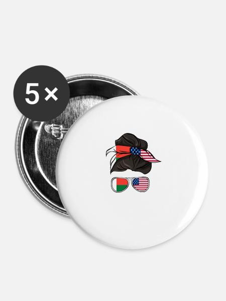 Madagaskar - Buttons groß 56 mm (5er Pack) - Weiß