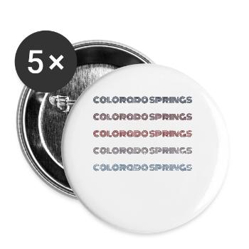 Vintage USA City - Retro Colorado Springs - Buttons large 2.2''/56 mm (5-pack) - white - Front